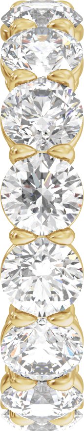 14K Gold Round Lab-Grown Diamond Low Profile Eternity Band - 4.3mm Stones - Yellow Gold - view 4