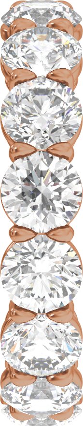 14K Gold Round Lab-Grown Diamond Low Profile Eternity Band - 4.3mm Stones - Rose Gold - view 4