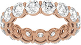 14K Gold Round Natural Diamond Low Profile Eternity Band - 4.3mm Stones - Rose Gold - view 3