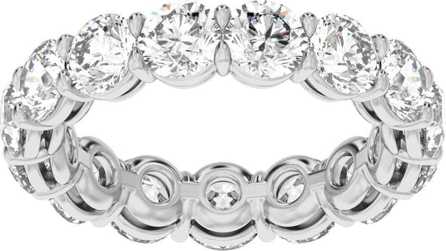 14K Gold Round Lab-Grown Diamond Low Profile Eternity Band - 4.3mm Stones - White Gold - view 3