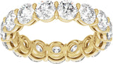 14K Gold Round Natural Diamond Low Profile Eternity Band - 4.3mm Stones - Yellow Gold - view 3