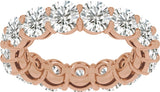 14K Gold Round Lab-Grown Diamond Low Profile Eternity Band - 4.3mm Stones - Rose Gold - view 3