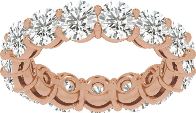 14K Gold Round Lab-Grown Diamond Low Profile Eternity Band - 4.3mm Stones - Rose Gold - view 3