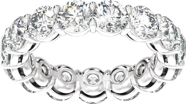 Platinum Round Lab-Grown Diamond Low Profile Eternity Band - 4.3mm Stones - view 3
