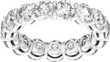 14K Gold Round Natural Diamond Low Profile Eternity Band - 4.3mm Stones - White Gold - view 3