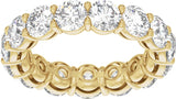 14K Gold Round Lab-Grown Diamond Low Profile Eternity Band - 4.3mm Stones - Yellow Gold - view 2