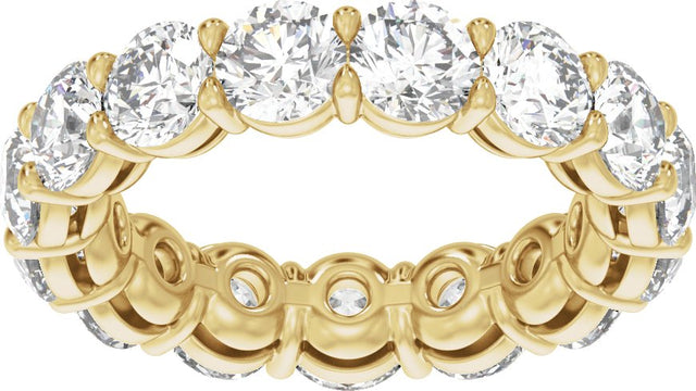 14K Gold Round Lab-Grown Diamond Low Profile Eternity Band - 4.3mm Stones - Yellow Gold - view 2