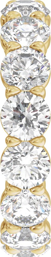 14K Gold Round Lab-Grown Diamond Low Profile Eternity Band - 4.3mm Stones - Yellow Gold - view 3