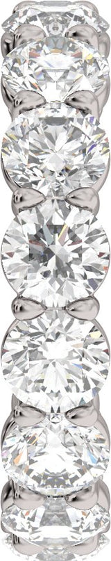 14K Gold Round Lab-Grown Diamond Low Profile Eternity Band - 4.3mm Stones - White Gold - view 4