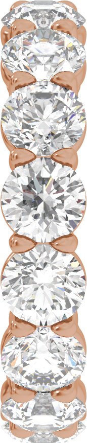 14K Gold Round Lab-Grown Diamond Low Profile Eternity Band - 4.3mm Stones - Rose Gold - view 4