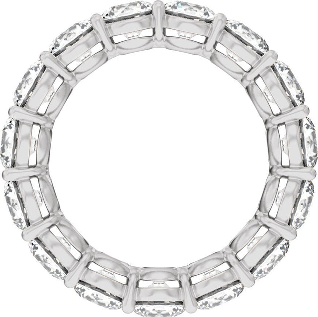 14K Gold Round Lab-Grown Diamond Low Profile Eternity Band - 4.3mm Stones - White Gold - view 2