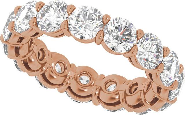 14K Gold Round Lab-Grown Diamond Low Profile Eternity Band - 4.3mm Stones - Rose Gold - view 5