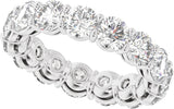 14K Gold Round Natural Diamond Low Profile Eternity Band - 4.3mm Stones - White Gold - view 5