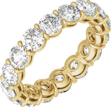14K Gold Round Natural Diamond Low Profile Eternity Band - 4.3mm Stones - Yellow Gold