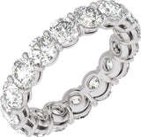 Platinum Round Natural Diamond Low Profile Eternity Band - 4.3mm Stones