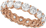 14K Gold Round Lab-Grown Diamond Low Profile Eternity Band - 4.3mm Stones - Rose Gold - view 5