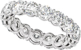 14K Gold Round Natural Diamond Low Profile Eternity Band - 4.3mm Stones - White Gold - view 5
