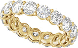 14K Gold Round Natural Diamond Low Profile Eternity Band - 4.3mm Stones - Yellow Gold - view 5