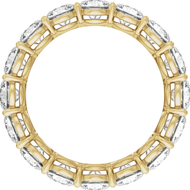 14K Gold Round Lab-Grown Diamond Low Profile Eternity Band - 4.3mm Stones - Yellow Gold - view 2