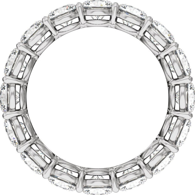 14K Gold Round Lab-Grown Diamond Low Profile Eternity Band - 4.3mm Stones - White Gold - view 2
