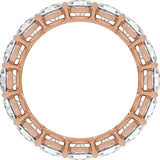 14K Gold Round Natural Diamond Low Profile Eternity Band - 4.3mm Stones - Rose Gold - view 2