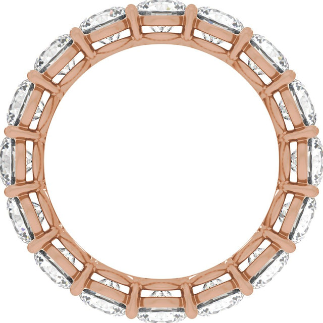 14K Gold Round Lab-Grown Diamond Low Profile Eternity Band - 4.3mm Stones - Rose Gold - view 2