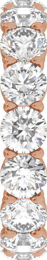 14K Gold Round Natural Diamond Low Profile Eternity Band - 4.3mm Stones - Rose Gold - view 4