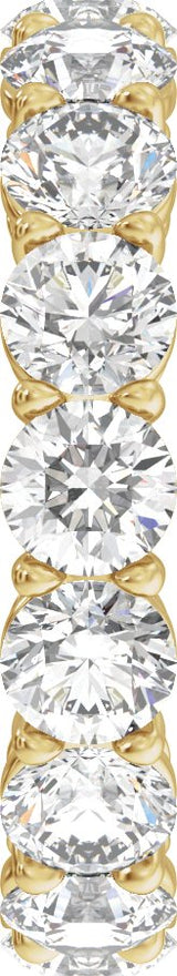 14K Gold Round Lab-Grown Diamond Low Profile Eternity Band - 4.3mm Stones - Yellow Gold - view 4