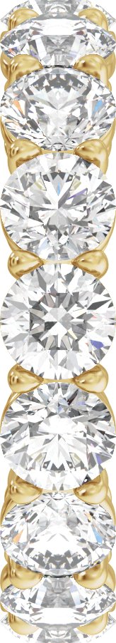14K Gold Round Lab-Grown Diamond Low Profile Eternity Band - 4.3mm Stones - Yellow Gold - view 4