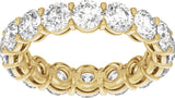 14K Gold Round Natural Diamond Low Profile Eternity Band - 4.3mm Stones - Yellow Gold - view 3