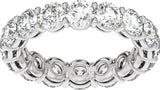 14K Gold Round Natural Diamond Low Profile Eternity Band - 4.3mm Stones - White Gold - view 3