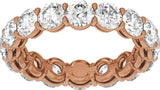 14K Gold Round Lab-Grown Diamond Low Profile Eternity Band - 4.3mm Stones - Rose Gold - view 3