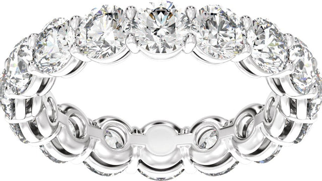 14K Gold Round Lab-Grown Diamond Low Profile Eternity Band - 4.3mm Stones - White Gold - view 2