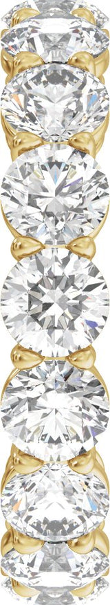 14K Gold Round Lab-Grown Diamond Low Profile Eternity Band - 4.3mm Stones - Yellow Gold - view 4