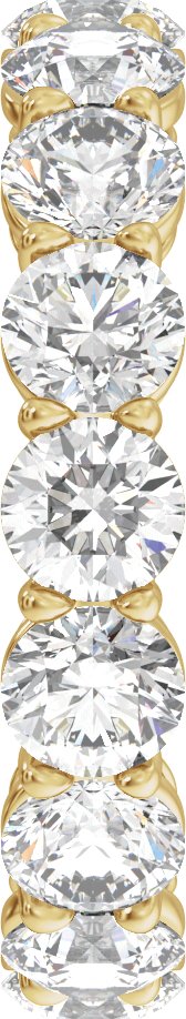 14K Gold Round Lab-Grown Diamond Low Profile Eternity Band - 4.3mm Stones - Yellow Gold - view 4