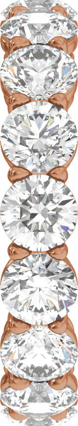 14K Gold Round Lab-Grown Diamond Low Profile Eternity Band - 4.3mm Stones - Rose Gold - view 4