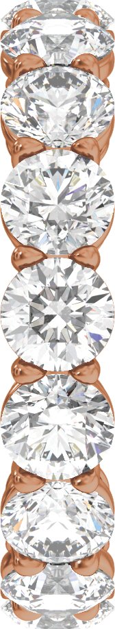 14K Gold Round Natural Diamond Low Profile Eternity Band - 4.3mm Stones - Rose Gold - view 4