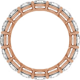 14K Gold Round Natural Diamond Low Profile Eternity Band - 4.3mm Stones - Rose Gold - view 2
