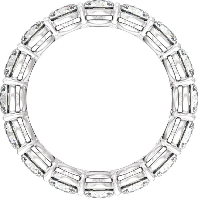 14K Gold Round Lab-Grown Diamond Low Profile Eternity Band - 4.3mm Stones - White Gold - view 2