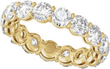 14K Gold Round Natural Diamond Low Profile Eternity Band - 4.3mm Stones - Yellow Gold - view 5