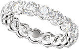 14K Gold Round Lab-Grown Diamond Low Profile Eternity Band - 4.3mm Stones - White Gold - view 4