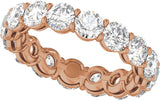 14K Gold Round Lab-Grown Diamond Low Profile Eternity Band - 4.3mm Stones - Rose Gold - view 5