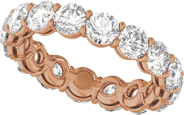 14K Gold Round Lab-Grown Diamond Low Profile Eternity Band - 4.3mm Stones - Rose Gold - view 5