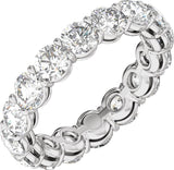 Platinum Round Natural Diamond Low Profile Eternity Band - 4.3mm Stones
