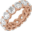 14K Gold Round Natural Diamond Low Profile Eternity Band - 5mm Stones - Rose Gold