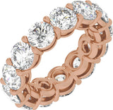 14K Gold Round Lab-Grown Diamond Low Profile Eternity Band - 5mm Stones - Rose Gold