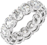 14K Gold Round Lab-Grown Diamond Low Profile Eternity Band - 5mm Stones - White Gold