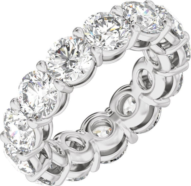 Platinum Round Natural Diamond Low Profile Eternity Band - 5mm Stones
