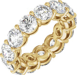 14K Gold Round Lab-Grown Diamond Low Profile Eternity Band - 5mm Stones - Yellow Gold