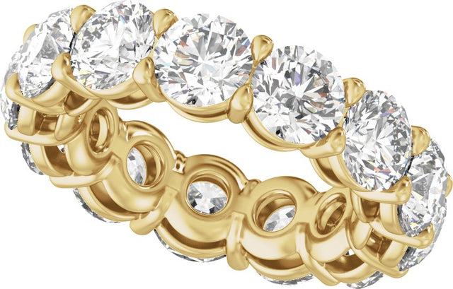 14K Gold Round Lab-Grown Diamond Low Profile Eternity Band - 5mm Stones - Yellow Gold - view 5